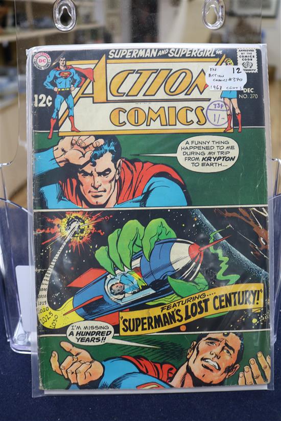 Marvel and DC comics, 1960s-1970s, including Action Comics, Tales of Suspence, Detective Comics etc, 10 and 12 cents and 1 shilling iss